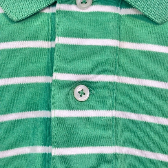 Polo by Ralph Lauren Green and White Striped Polo Shirt Medium 100% cotton - Picture 4 of 9